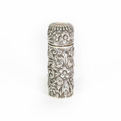 Lot 57 - A Victorian Silver Scent-Bottle, by Sampson Mordan and Co., London, 1889, cylindrical, the...