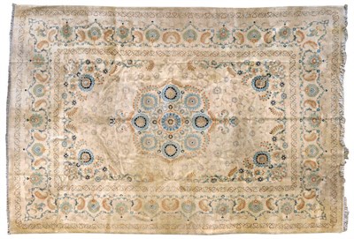 Lot 1513 - Finely Woven Kashan Carpet Central Persia The cream field of scrolling vines around a...