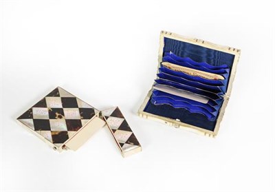 Lot 72 - Two Victorian Card-Cases, each oblong, with decorated with abalone shell and mother-of-pearl...