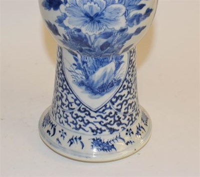 Lot 125 - Two 19th century Chinese blue and white vases and a later decorative example (3)