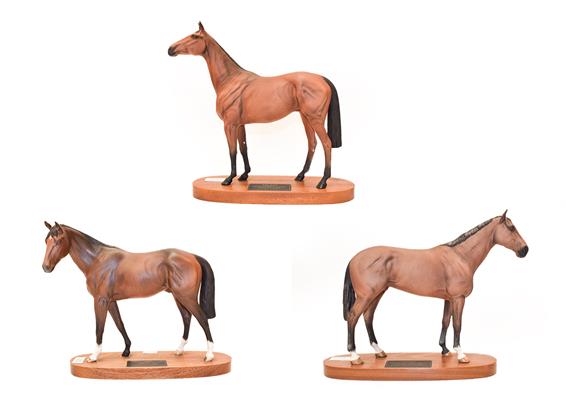 Lot 137 - Beswick Connoisseur Horses Comprising: Red Rum, model No. A2510, Nijinsky, model No. A2345 and...