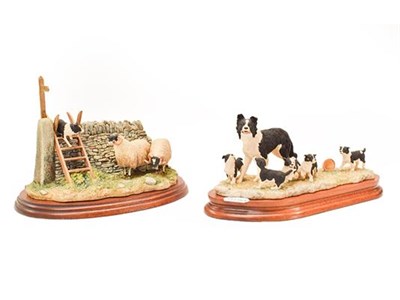 Lot 138 - Border Fine Arts Sheep and Collie Group including: 'Wrong Side of the Fence', model No. JH100...