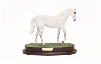 Lot 147 - Beswick and Royal Doulton Horses on wooden plinths including: Arab, Desert Orchid, Spirit of...