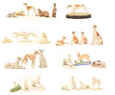 Lot 159 - A quantity of Beswick, Teviotdale, Nymphenburg, bisque, porcelain and composition greyhounds,...