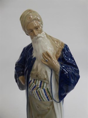 Lot 188 - A Royal Copenhagen figure of a bearded man, together with a Royal Copenhagen vase and pin tray (3)
