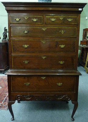 Lot 1528 - An Early 18th Century Solid Walnut and Crossbanded  Chest on Stand, of two short over three...