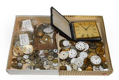 Lot 241 - A quantity of 19th century pocket watch movements, wristwatch movements, cylinder platform...