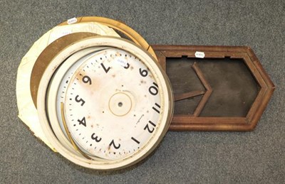 Lot 284 - A selection of mantel clocks, wall timepiece, wall clock cases, fortin barometer signed S & A...