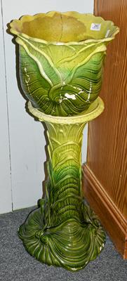 Lot 285 - An Ault pottery jardiniere and stand (a.f.)