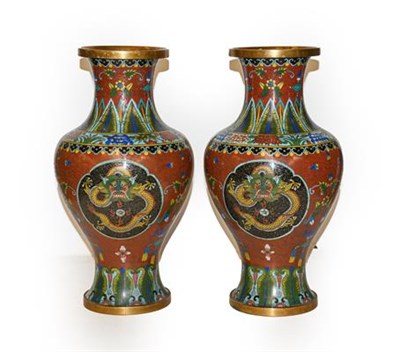 Lot 325 - A pair of Cloisonne vases, early 20th century