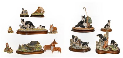 Lot 341 - Border Fine Arts Collie And Dog models including 'Bob and Sweep' model No. JH60, 'Wait for Me'...