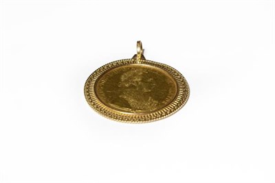 Lot 347 - An Austrian 1915 4 Ducat coin mounted as a pendant, length 6.1cm