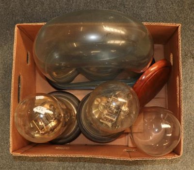 Lot 363 - A Victorian oil lamp with etched glass shade together with a large quantity of oil lamp...