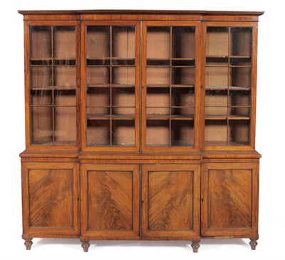 Lot 1545 - A George IV Four Door Breakfront Library Bookcase, 2nd quarter 19th century, the bold cornice above