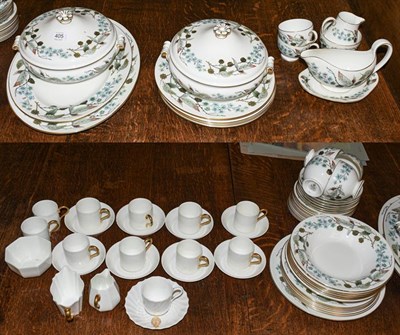 Lot 405 - A Wedgwood Spring Morning part dinner service, Wedgwood coffee wares retailed by Mortlocks of...