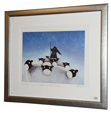 Lot 1004 - After Mackenzie Thorpe (b.1956) ''Blue Skies Over Winter'' Signed, inscribed and numbered 773/850,a