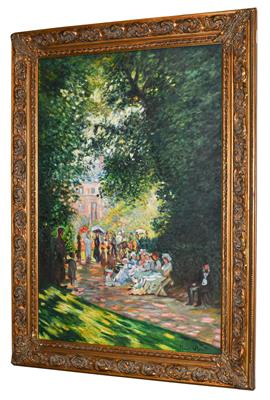 Lot 1033 - Sergio Ugho after Claude Monet ''Parigini al Parc-Monceaux'' Signed Claude Monet, inscribed...
