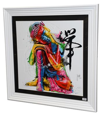 Lot 1056 - Patrice Murciano (Contemporary) Buddha Signed and dated 2012, mixed media, 66cm by 66cm...