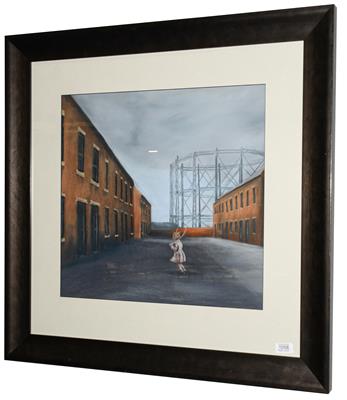 Lot 1058 - Michelle Milburn (Contemporary) A child skipping Signed, pastel, 48cm by 50.5cm   Artist's...