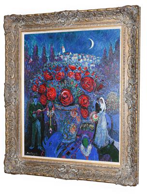Lot 1064 - John Myatt After Marc Chagall ''Wedding Flowers'' Signed verso and numbered 31/75, giclee print...