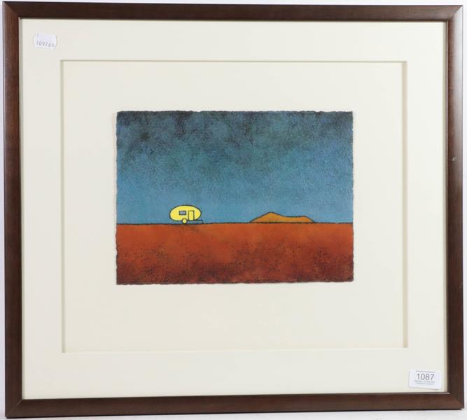 Lot 1087 - Brian Pike (Contemporary) ''Home on the Range'' Mixed media on paper, 20cm by 28cm  Provenance:...