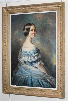Lot 1100 - C Mortair (Contemporary) Portrait of a lady in the Victorian style, signed oil on canvas, 95cm...
