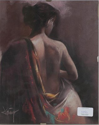 Lot 1139 - Domingo (Contemporary) Nude study, pastel and two further works by the same artist, 35cm by...