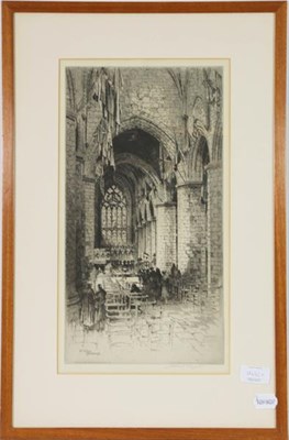 Lot 1144 - A collection of seven assorted framed prints to include Axel Haig, Continental cathedral views,...