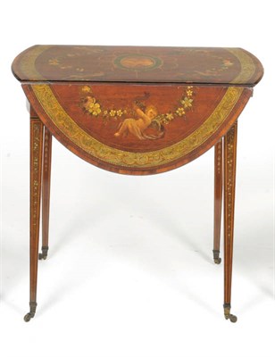 Lot 1566 - A George III Style Mahogany and Polychrome Painted Pembroke Table,18th Century and later...