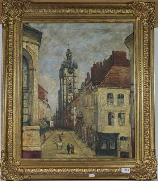 Lot 1169 - S Conti (Contemporary) Townscape, signed oil on canvas, 60cm by 50cm