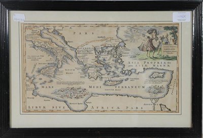 Lot 1173 - John Speede map of the Bishoprick and Citie of Durham; a framed print, and five unframed prints...