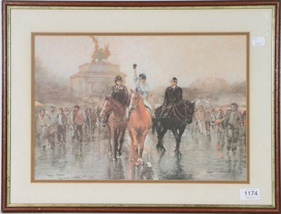 Lot 1174 - After Roger Inman four equestrian prints, the Duchess of York, Vonjo O' Neal, Princess Anne at...