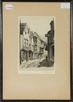Lot 1179 - Six framed engravings, views of York Edinburgh and a windmill scene, all signed and inscribed, 23cm