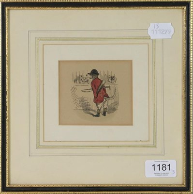 Lot 1181 - A collection of hunting prints, together with an oil on board by W Bowlin (1924) (5)