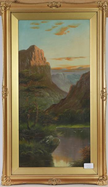 Lot 1191 - T Burns (early 20th century) Highland landscape views, signed mixed media on canvas, 58cm by...