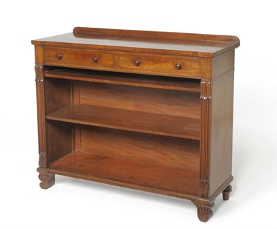 Lot 1570 - A Late Regency Mahogany Dwarf Bookcase, 2nd quarter 19th century, of inverted breakfront form above