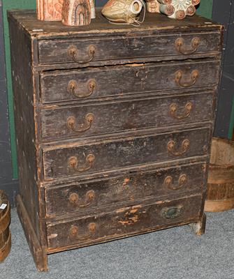 Lot 1241 - A Victorian pine printers chest, 82cm by 54cm by 108cm