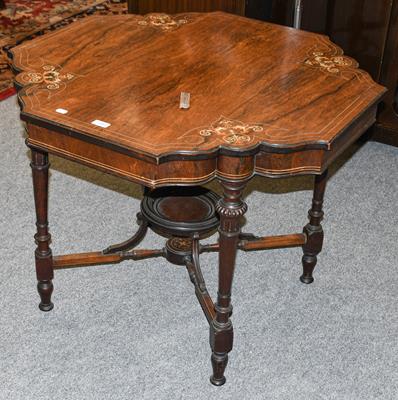 Lot 1262 - An Edwardian inlaid rosewood plant table 89cm by 69cm