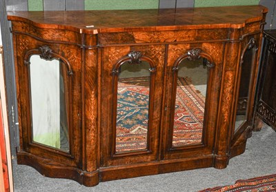 Lot 1285 - A Victorian inlaid walnut mirrored credenza, 151cm by 41cm by 88cm