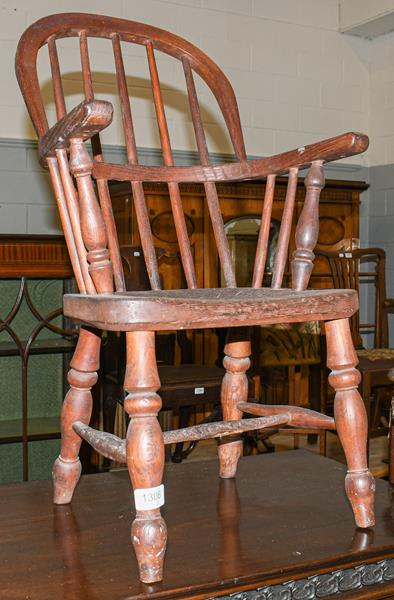 Lot 1306 - A child's Victorian Windsor armchair
