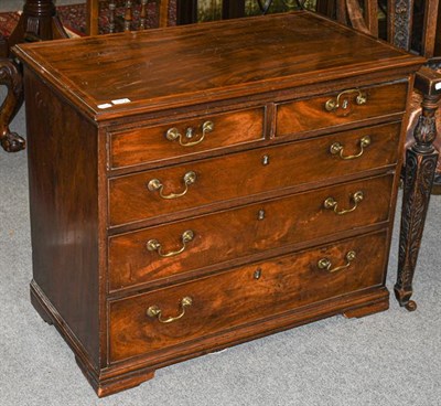 Lot 1312 - A George III mahogany four high straight fronted chest of drawers, 90cm by 40cm by 74cm