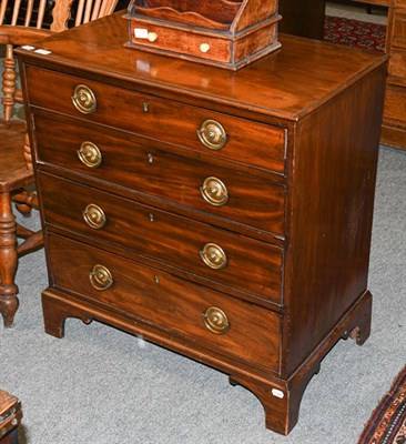Lot 1316 - A George III mahogany four height chest of drawers, 78cm by 47cm by 84cm