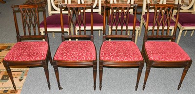 Lot 1326 - A set of four Regency inlaid mahogany dining chairs