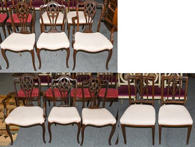 Lot 1327 - A set of six mahogany dining chairs including two carvers, together with a further pair of...