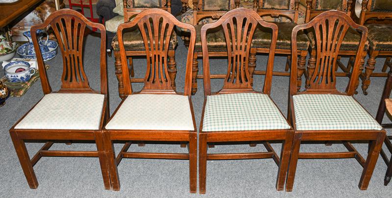 Lot 1336 - A set of four Georgian mahogany dining chairs