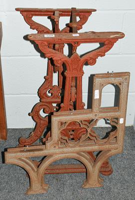 Lot 1378 - Four Victorian cast iron bench supports