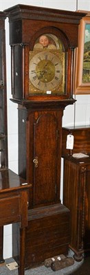 Lot 1398 - An oak eight day longcase clock, signed J&E Hunter, Longtown, 18th century, later case