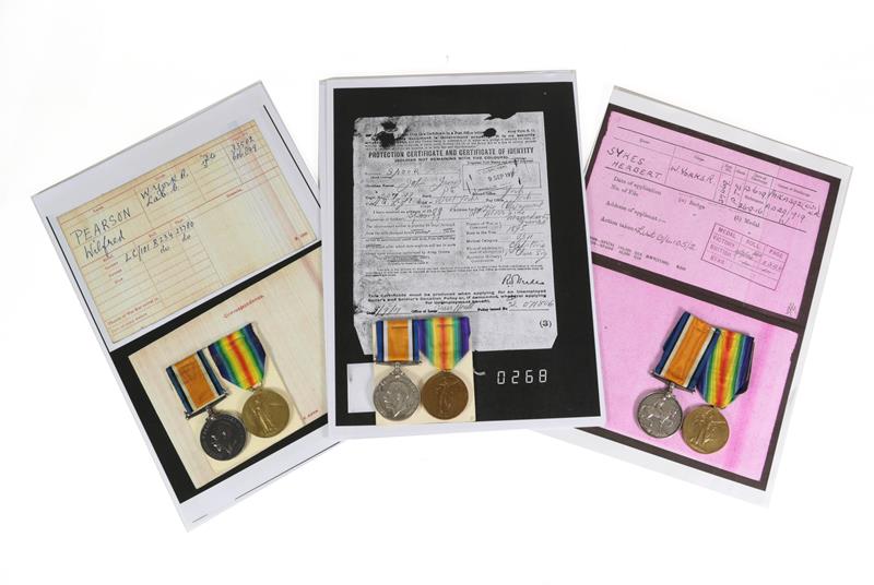 Lot 12 - Three First World War Pairs to the West Yorkshire Regiment, each comprising British War Medal...
