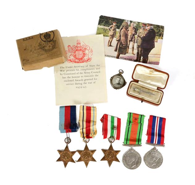 Lot 16 - A Second World War Group of Five Medals, comprising 1939-45 Star, Africa Star, Italy Star,...