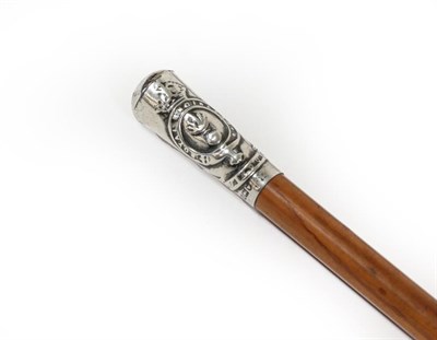 Lot 36 - A First World War Royal Engineers Swagger Stick, the silver rounded cylindrical pommel embossed...